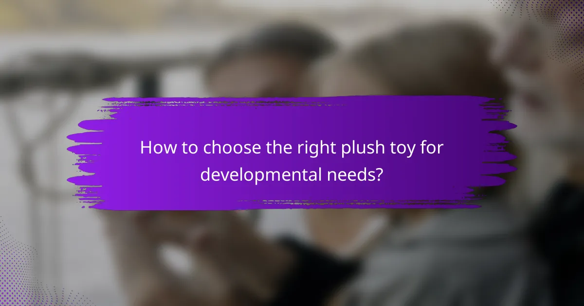 How to choose the right plush toy for developmental needs?
