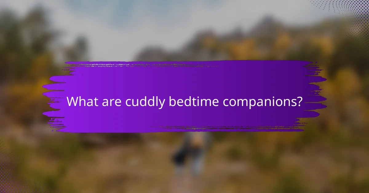What are cuddly bedtime companions?