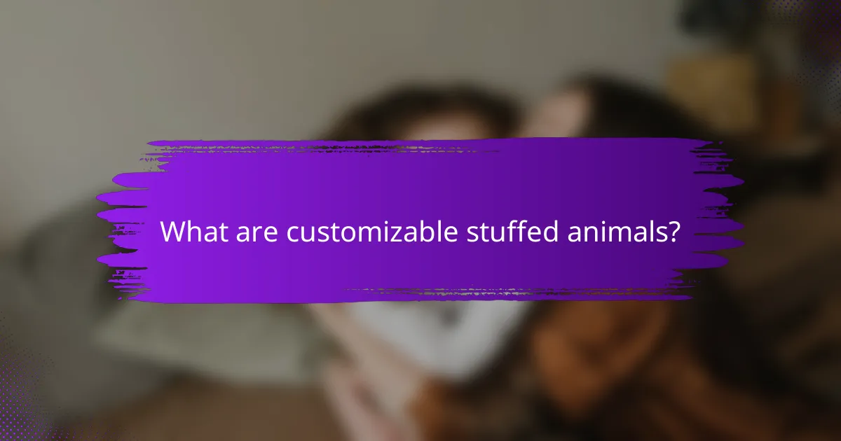 What are customizable stuffed animals?