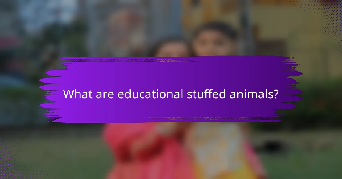 What are educational stuffed animals?
