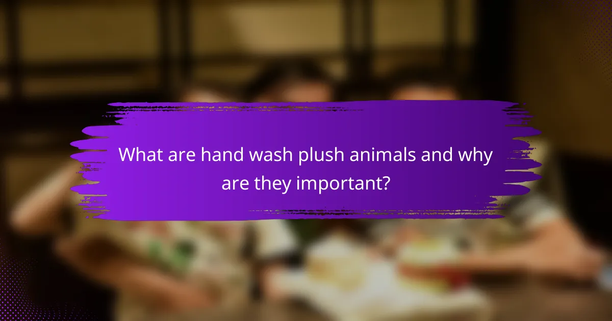 What are hand wash plush animals and why are they important?