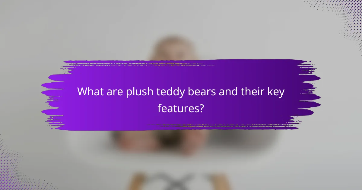What are plush teddy bears and their key features?