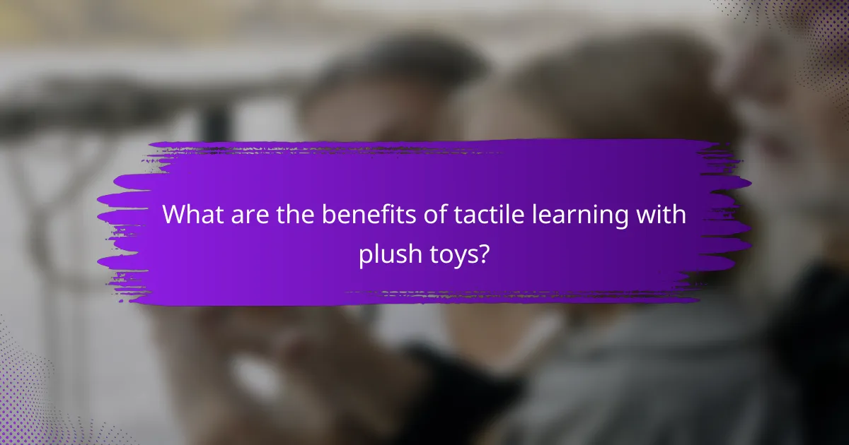What are the benefits of tactile learning with plush toys?
