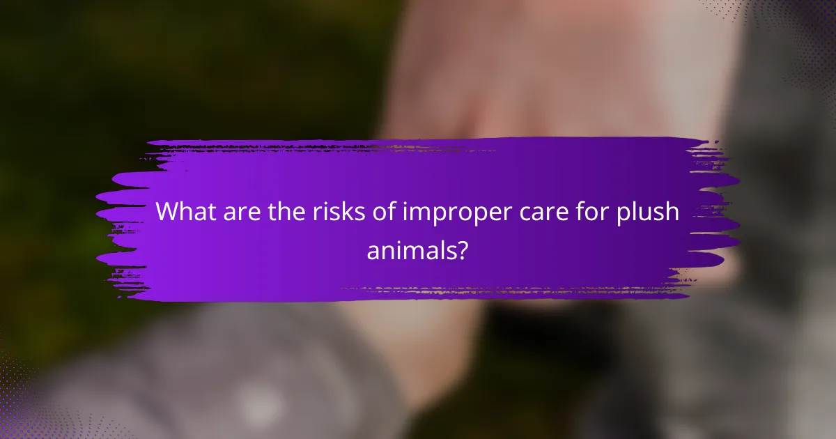 What are the risks of improper care for plush animals?
