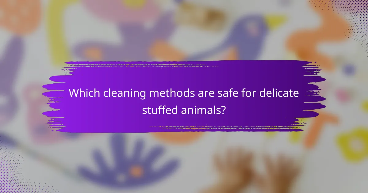 Which cleaning methods are safe for delicate stuffed animals?